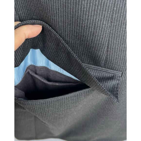 Custom Holland Sherry Charcoal Gray 2pc Pinstriped Suit 37 x 29 - Picture 10 of 16